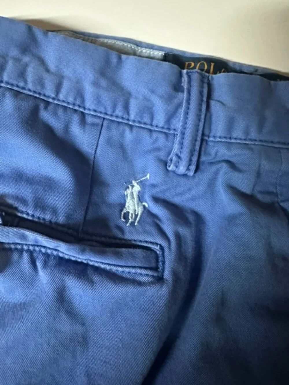 Polo Ralph Lauren Blue Stretch Straight Fit Chino Pants Men's 34x30 Cotton Twill